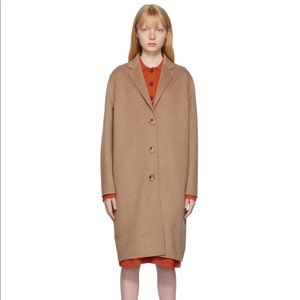 NWT Acne Studios Tan Melange Wool Single Breasted Coat - SZ 38 (M)